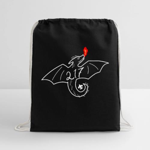 White Dragon Logo Merch - Cotton Drawstring Bag