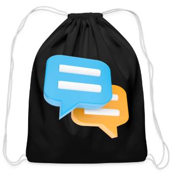 Colorful Speech Bubble Pattern Design - Cotton Drawstring Bag - black - Front