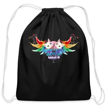 New Logo Cat Pride twitch logo - Cotton Drawstring Bag - black - Front