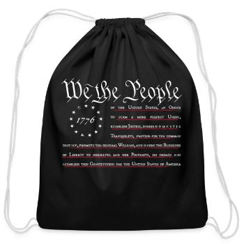 We The People Betsy Ross Flag Preamble Of The - Cotton Drawstring Bag - black - Front