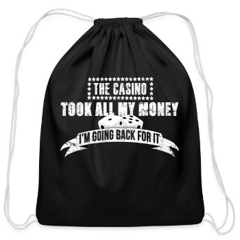 Casino Gambler - Cotton Drawstring Bag - black - Front