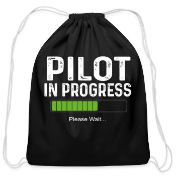 Pilot In Progress Please Wait Future Pilot Student - Cotton Drawstring Bag - black - Front