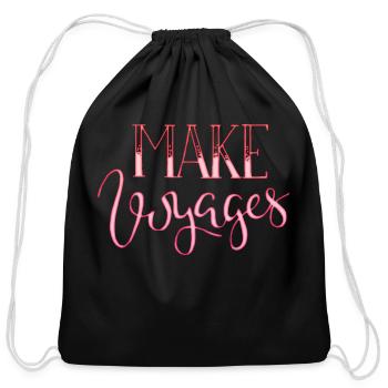 make voyages - Cotton Drawstring Bag - black - Front