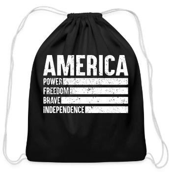 America 4th of July - Cotton Drawstring Bag - black - Front