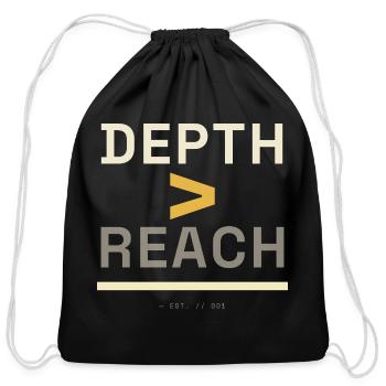 Depth Over Reach Minimalist Creator - Cotton Drawstring Bag - black - Front