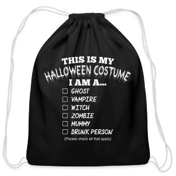 This Is My Halloween Costume List Tshirt - Cotton Drawstring Bag - black - Front