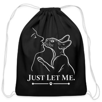 Affectionate Sphynx Cat - Cotton Drawstring Bag - black - Front