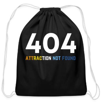 404 Aro Ace Attraction Not Found. Aroace Pride. - Cotton Drawstring Bag - black - Front