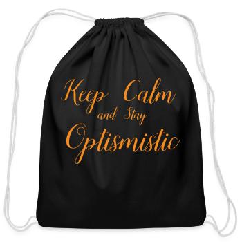 Keep Clam Optimistic - Cotton Drawstring Bag - black - Front