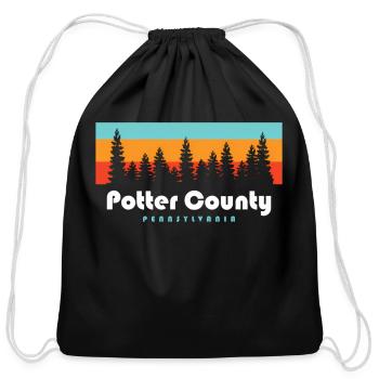 Potter Coy Pa Pennsylvania Woods Trees - Cotton Drawstring Bag - black - Front
