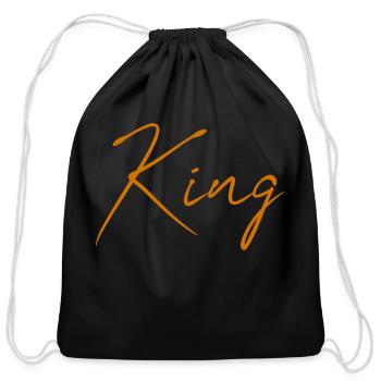 King - Cotton Drawstring Bag - black - Front