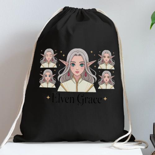 Elven Grace Fantasy Elf Maiden Graphic Magic - Cotton Drawstring Bag