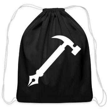 Hammer Glyph on Dark Backdrop - Cotton Drawstring Bag - black - Front