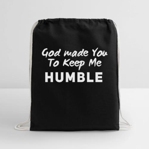 Christian humility (white) - Cotton Drawstring Bag