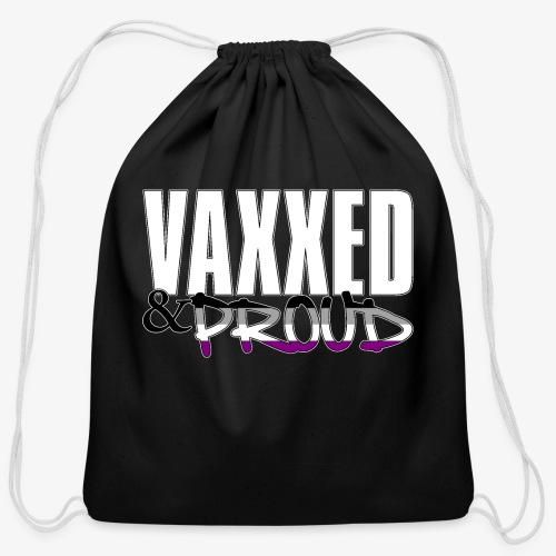 Vaxxed & Proud Asexual Pride Flag - Cotton Drawstring Bag