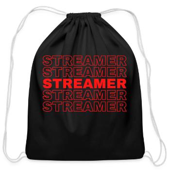Streamer Streamer Streamer - Cotton Drawstring Bag - black - Front