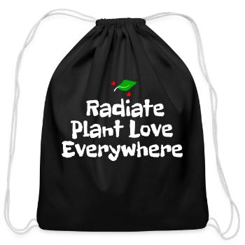 Radiate Plant Love Everywhere - Cotton Drawstring Bag - black - Front