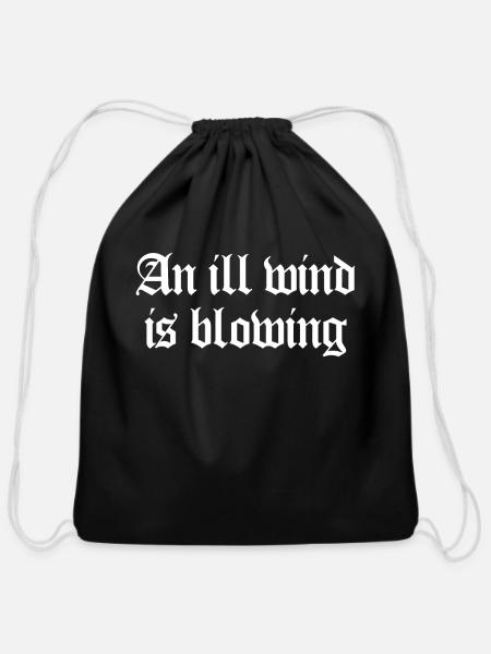 An ill wind is blowing - Cotton Drawstring Bag - black
