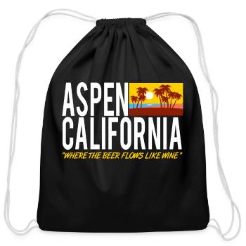 Aspen California Where The Beer Flows Like Wine - Cotton Drawstring Bag - black - Front