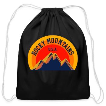 Rocky Mountains | - Cotton Drawstring Bag - black - Front
