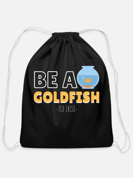 Be A Goldfish - Cotton Drawstring Bag - black