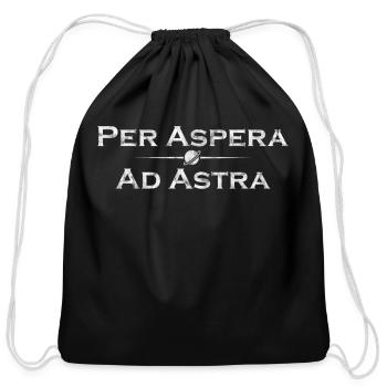 Latin Per Aspera Ad Astra - Cotton Drawstring Bag - black - Front