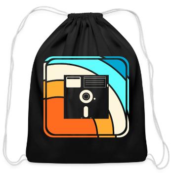 Floppy Disk Storage Device - Cotton Drawstring Bag - black - Front