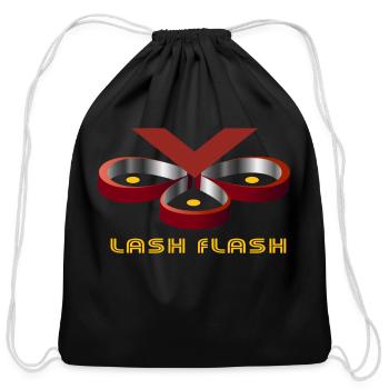 lash flash - Cotton Drawstring Bag - black - Front