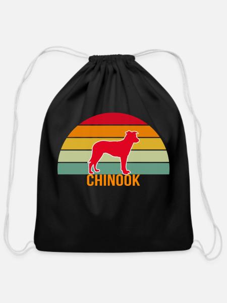 Chinook Vintage Silhouette - Cotton Drawstring Bag - black