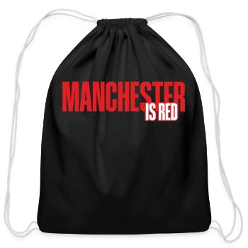 Manchester Is Red - Cotton Drawstring Bag - black - Front