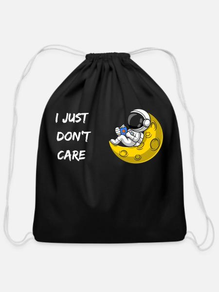 spaceman - Cotton Drawstring Bag - black