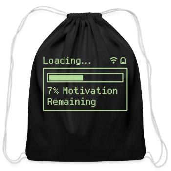 Loading... 7% Motivation Remaining - Cotton Drawstring Bag - black - Front