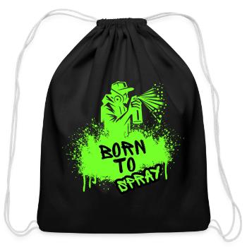Born to Spray Urban Street Art Graffiti Artist - Cotton Drawstring Bag - black - Front
