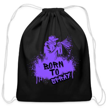 Born to Spray Urban Street Art Graffiti Artist - Cotton Drawstring Bag - black - Front