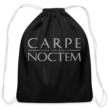 Latin Quote: Carpe Noctem (Seize The Night) - Cotton Drawstring Bag - black - Front