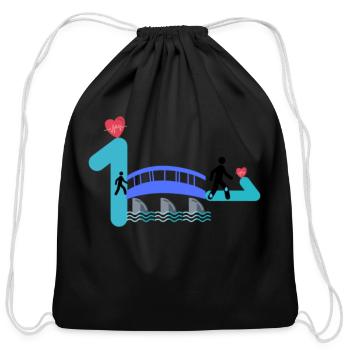 stages life - Cotton Drawstring Bag - black - Front