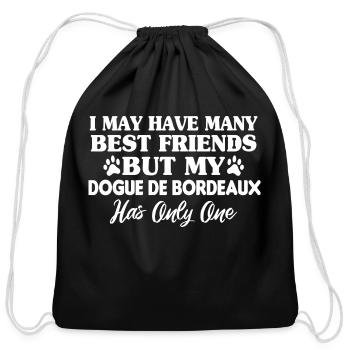Dogue De Bordeaux Friend tumblr - Cotton Drawstring Bag - black - Front