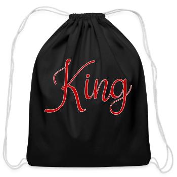 King - Cotton Drawstring Bag - black - Front