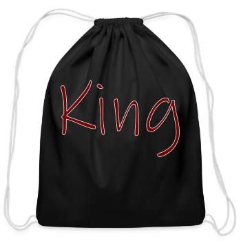King - Cotton Drawstring Bag - black - Front