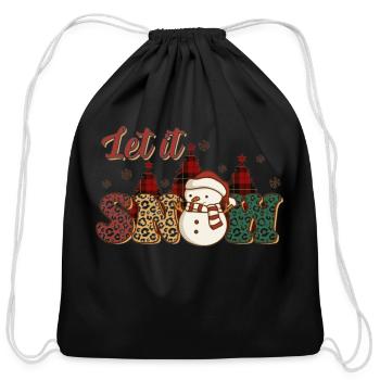 Greetings in the winter, with fresh snow on a men' - Cotton Drawstring Bag - black - Front