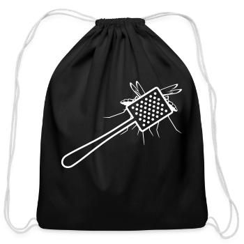 A Fly Swatter Kills A Mosquito - Cotton Drawstring Bag - black - Front