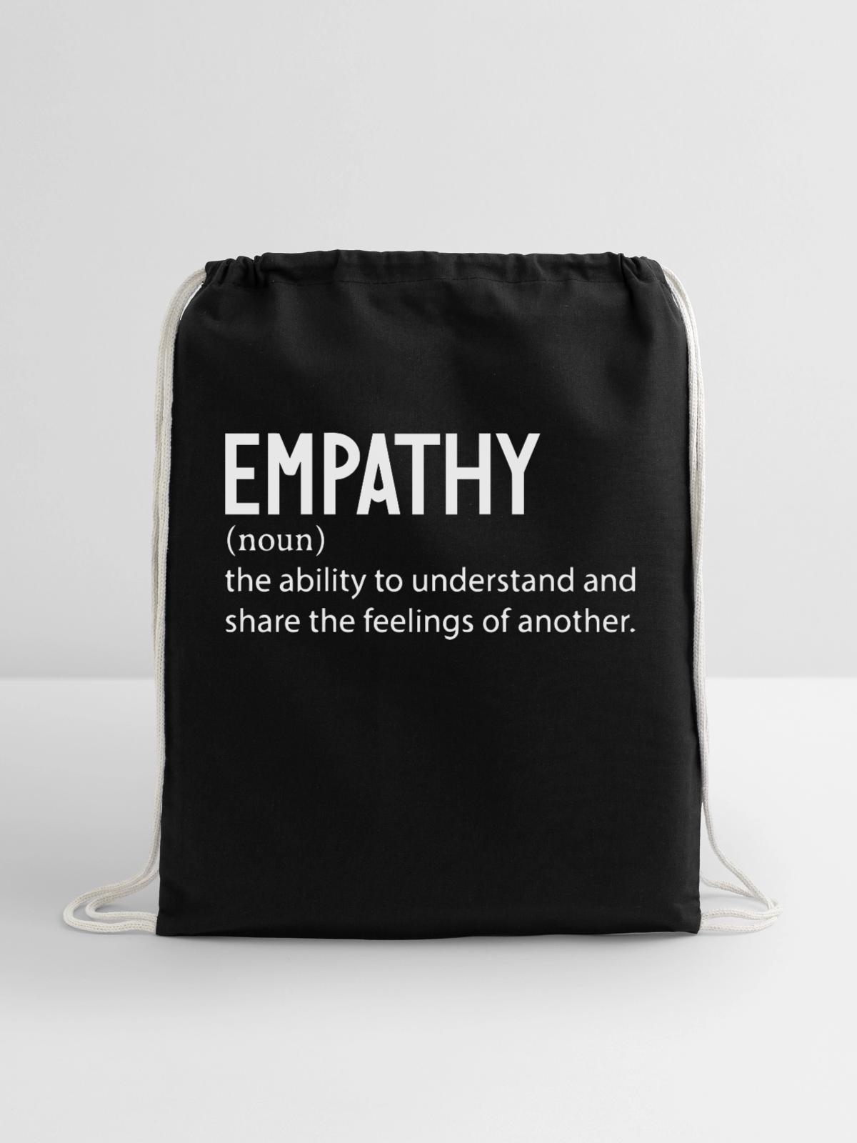EMPATHY New - Cotton Drawstring Bag - black - Front