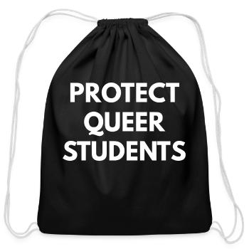 Protect Queer Students - Cotton Drawstring Bag - black - Front