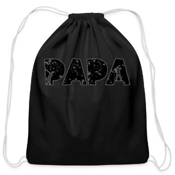 Golf Papa - Cotton Drawstring Bag - black - Front