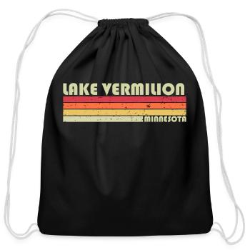 Lake Vermilion Minnesota Fishing Camg Summer - Cotton Drawstring Bag - black - Front