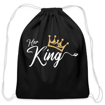 King queen, couple outfit, king - Cotton Drawstring Bag - black - Front