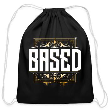 Based - KekW - Omegalul - Twitch - Cotton Drawstring Bag - black - Front