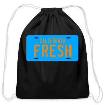 FRESH License Plate - Cotton Drawstring Bag - black - Front