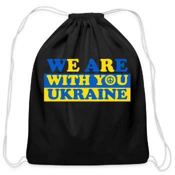 Ukraine Peace - Cotton Drawstring Bag - black - Front