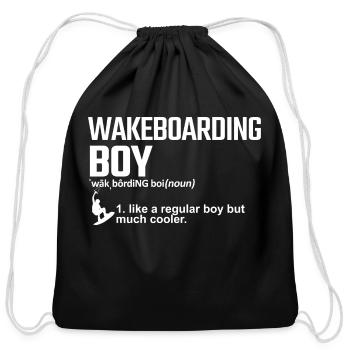 Wakeboarding Boy - Cotton Drawstring Bag - black - Front